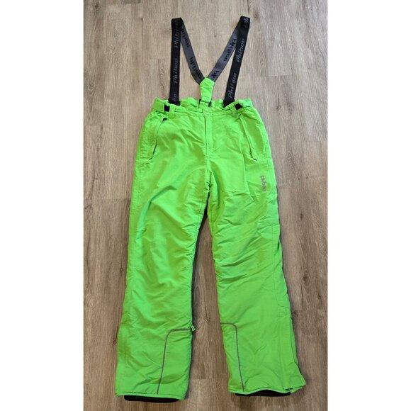 PHIBEE Kid's Lg Water/Wind Proof Breathable Polyester Snow Ski Pants Neon Green - Picture 1 of 14